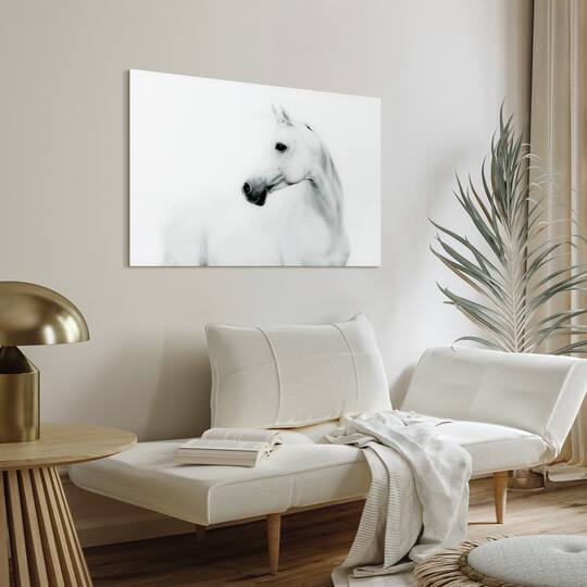 Empire Art Direct 48" x 32" Blanco Stallion Horse Frameless Printed Tempered Glass Wall Art